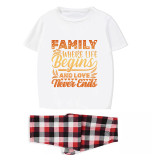 Family Matching Pajamas Exclusive Design Family Where Life Begins And Love Never Ends White Short Long Pajamas Set