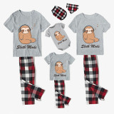 Family Matching Pajamas Exclusive Design Sloth Mode Gray Short Long Pajamas Set