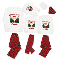 Christmas Matching Family Pajamas Christmas Crew Santa Christmas Tree White Top Pajamas Set