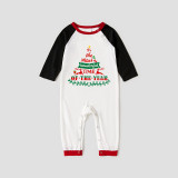 Christmas Matching Family Pajamas It's The Most Wonderful Time of The Year Reindeer White Top Pajamas Set