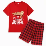 Family Matching Pajamas Exclusive Design My Spirit Animal Red Short Pajamas Set