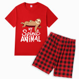 Family Matching Pajamas Exclusive Design My Spirit Animal Red Short Pajamas Set