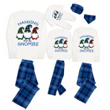Christmas Matching Family Pajamas Plaids Hat Hanging with My Gnomies White Top Pajamas Set