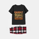Family Matching Pajamas Exclusive Design Family Where Life Begins And Love Never Ends Black Pajamas Set
