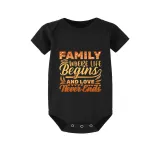 Family Matching Pajamas Exclusive Design Family Where Life Begins And Love Never Ends Black Pajamas Set