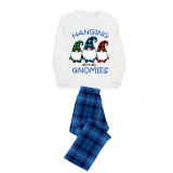 Christmas Matching Family Pajamas Plaids Hat Hanging with My Gnomies White Top Pajamas Set
