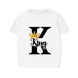Family Matching Pajamas Exclusive Design King Prince Princess Queen White Short Pajamas Set