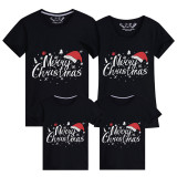 Family Matching Christmas Tops Exclusive Design Luminous Merry Christmas Hat Family Christmas T-shirt