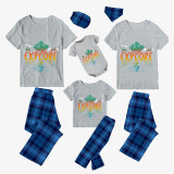 Family Matching Pajamas Exclusive Design Explore Blue Plaid Pants Pajamas Set