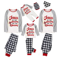 Christmas Matching Family Pajamas Jesus Is The Reason For The Season White Top Pajamas Set