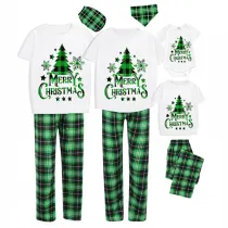 Christmas Matching Family Pajamas Merry Christmas Tree Short Sleeve Pajamas Set