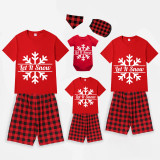 Christmas Matching Family Pajamas Pajamas Let It Snow Snowflake Red Pajamas Set