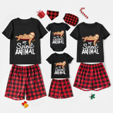 Family Matching Pajamas Exclusive Design My Spirit Animal Black And Red Plaid Pants Pajamas Set