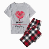 Family Matching Pajamas Exclusive Design Family Over Everthing Tree Gray Short Long Pajamas Set