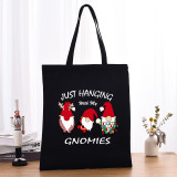Christmas Eco Friendly Dancing Hanging with My Gnomies Handle Canvas Tote Bag
