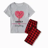 Family Matching Pajamas Exclusive Design Family Over Everthing Tree Gray Short Long Pajamas Set