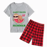 Family Matching Pajamas Exclusive Design Lazy Days Of Summer White Short Pajamas Set