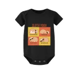 Family Matching Pajamas Exclusive Design Sloth Yoga Black Pajamas Set