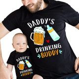 Father's Day Matching Clothing Top Father-kids Daddy's Drinking Buddy Family T-shirts