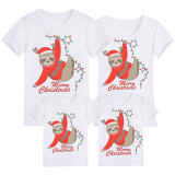 Family Matching Christmas Tops Exclusive Design Merry Christmas Light Strings Sloths Family Christmas T-shirt