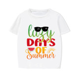 Family Matching Pajamas Exclusive Design Lazy Days Of Summer White Short Long Pajamas Set