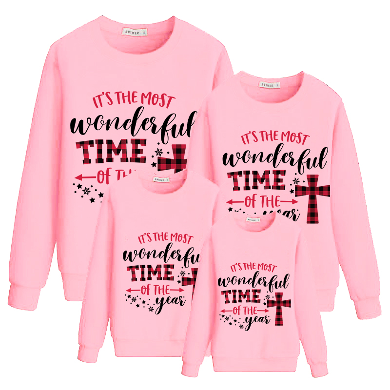 Family Matching Christmas Tops Exclusive Design It's The Most Wonderful Time Family Christmas Sweatshirt