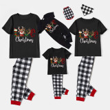 Christmas Matching Family Pajamas Love Deer Christmas Black Short Pajamas Set