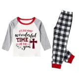 Christmas Matching Family Pajamas It's The Most Wonderful Time of The Year Crosses White Top Pajamas Set