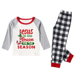 Christmas Matching Family Pajamas Jesus Is The Reason For The Season White Black Plaids Pajamas Set