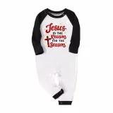 Christmas Matching Family Pajamas Jesus Is The Reason For The Season Blue Pajamas Set