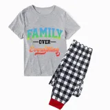 Family Matching Pajamas Exclusive Design Family Over Everthing Gray Short Long Pajamas Set