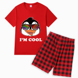 Family Matching Pajamas Exclusive Design I'm Cool Red Short Pajamas Set