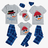Christmas Matching Family Pajamas Merry Christmas Snowman Short Pajamas Set