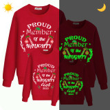 Family Matching Christmas Tops Exclusive Design Luminous Naught List Family Christmas Sweatshirt