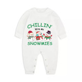 Christmas Matching Family Pajamas Chillin with My Snowmies White Top Pajamas Set