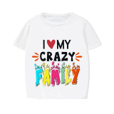 Family Matching Pajamas Exclusive Design I Love My Crazy Family White Short Long Pajamas Set