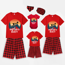 Family Matching Pajamas Exclusive Design Explore More Climbing Red Short Pajamas Set