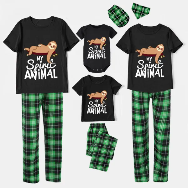 Family Matching Pajamas Exclusive Design My Spirit Animal Black Pajamas Set