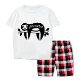 Family Matching Pajamas Exclusive Design Sloth White Short Pajamas Set