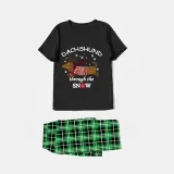 Christmas Matching Family Pajamas Dachshund Through The Snow Black Pajamas Set