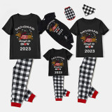 2023 Christmas Matching Family Pajamas Dachshund Through The Snow Black Pajamas Set