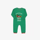 2023 Christmas Matching Family Pajamas Dachshund Through The Snow Green Stripes Pajamas Set
