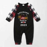 2023 Christmas Matching Family Pajamas Dachshund Through The Snow Black Red Pajamas Set