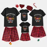 Christmas Matching Family Pajamas Dachshund Through The Snow Black Short Pajamas Set