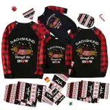 Christmas Matching Family Pajamas Dachshund Through The Snow Black Reindeer Pajamas Set