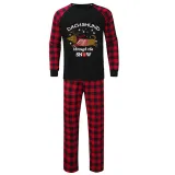Christmas Matching Family Pajamas Dachshund Through The Snow Black Short Pajamas Set