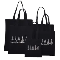 Christmas Eco Friendly Christmas Trees Handle Canvas Tote Bag