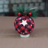 Merry Christmas 6 Pieces 8cm Pine Cones Christmas Tree Ornaments Hanging Balls Decoration