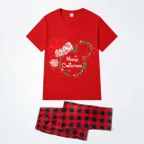 Christmas Matching Family Pajamas Luminous Glowing Cartoon Mouse Hat Red Short Pajamas Set