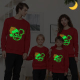 Christmas Matching Family T-shirts Luminous Glowing Cartoon Mouse Hat Family Sweatshirt